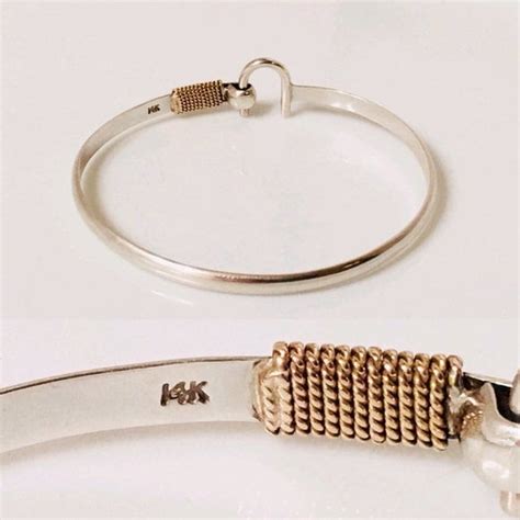 Caribbean Bracelet Company Rope Loop Hook Bangle Bracelet Sterling