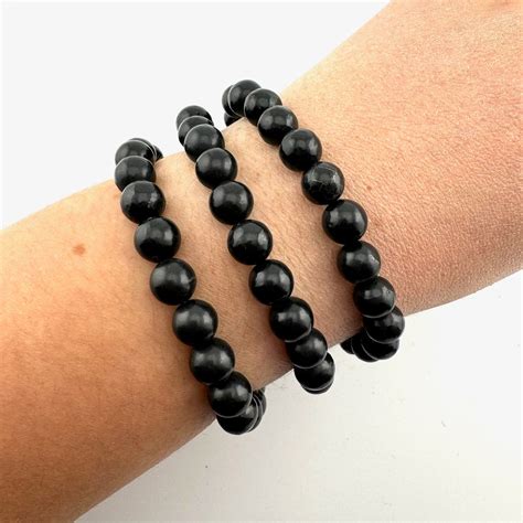 8mm Shungite Bracelet Round Shungite Bracelet Shungite Gemstone Bracelet Gc 58 Etsy