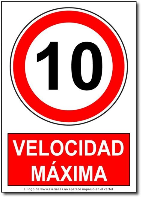 Cartel en vinilo adhesivo Velocidad máxima 10