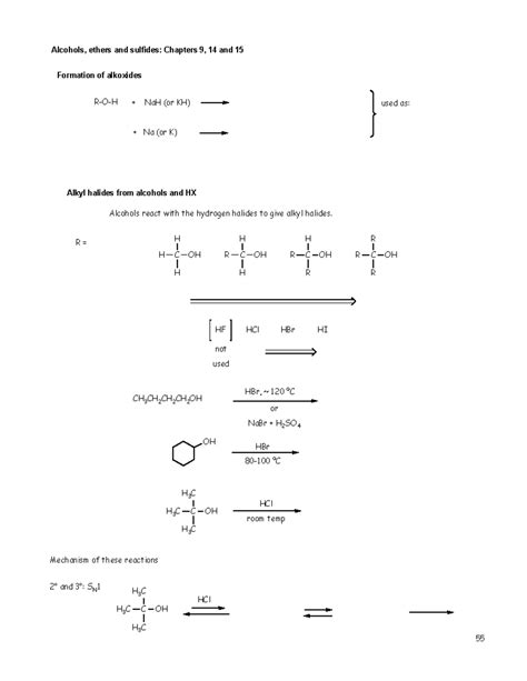 Ch 9 14 15 Notes Alcohols And Ethers Alcohols Ethers And