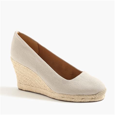 J Crew New Canvas Espadrille Wedges In Natural Lyst