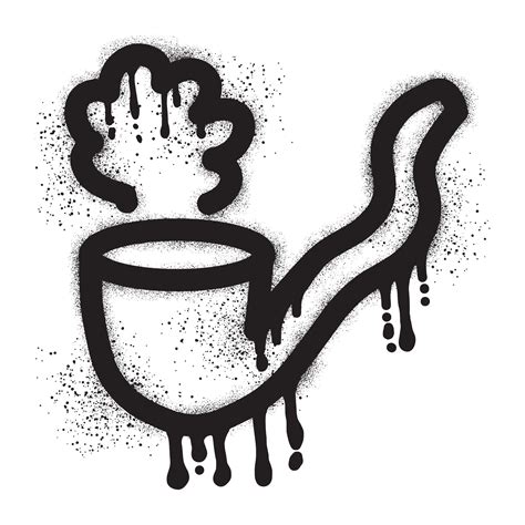 Smoking Pipe Graffiti With Black Spray Paint 28639304 Vector Art At