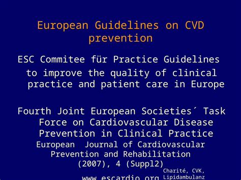 Ppt European Guidelines On Cvd Prevention Esc Commitee Für Practice