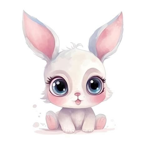 Cute Cartoon Bunnies With Big Eyes