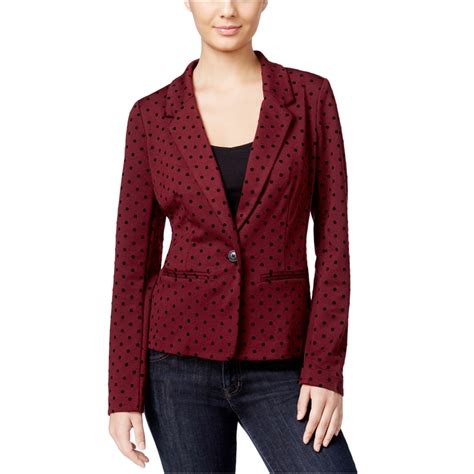 Kensie Womens Polka Dot Blazer Jacket Womens Apparel Free Shipping