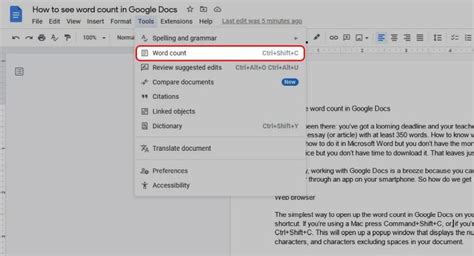 Google Docs How To Check Your Word Count