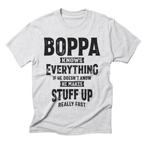 Mens Boppa Knows Everything Funny Boppa Grandpa Ts Everything