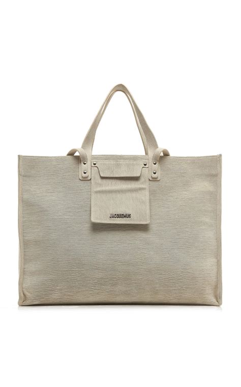 Jacquemus Le Cabas Soleil Velvet Leather Tote In Grey Lyst Australia