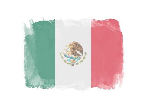 Bandera De Mexico Acuarela Vector Premium