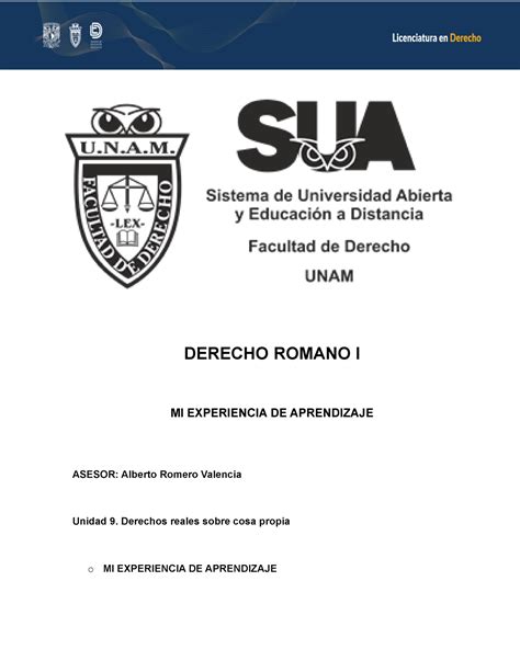 Codemor A U Dr Mi Experiencia De Aprendizaje Derecho Romano I