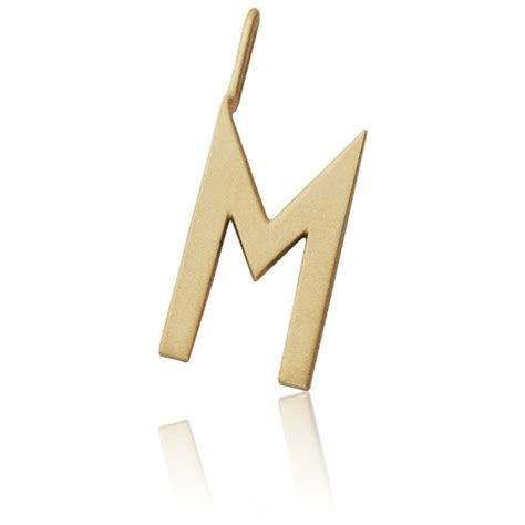 Pendentif Lettre M Charm Plaqué Or 18k Design Letters Ocarat