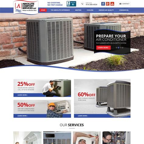 Create appealing and unique hvac website design | Web page design ...