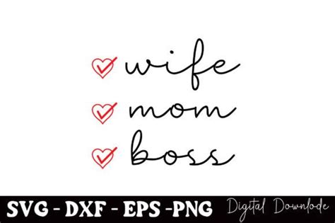 Wife Mom Boss Svg Mothers Day Graphic By Blackcraft · Creative Fabrica