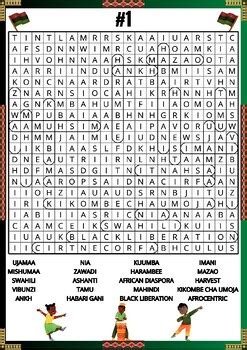 Kwanzaa Word Search Puzzle Activity Worksheet No Prep By Mr Ure