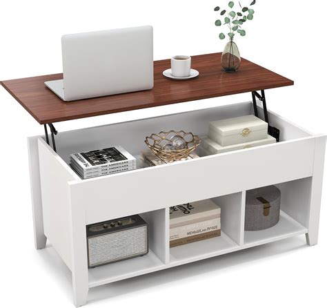 Skraut Home Table Basse Avec Plateau Relevable Salle Manger