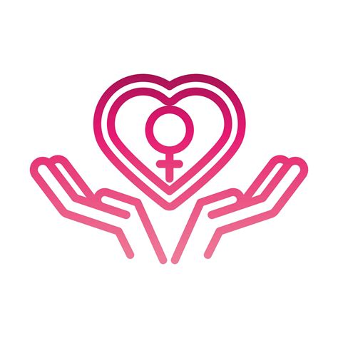 Feminism Movement Icon Hands Heart Love Gender Sign Female Rights