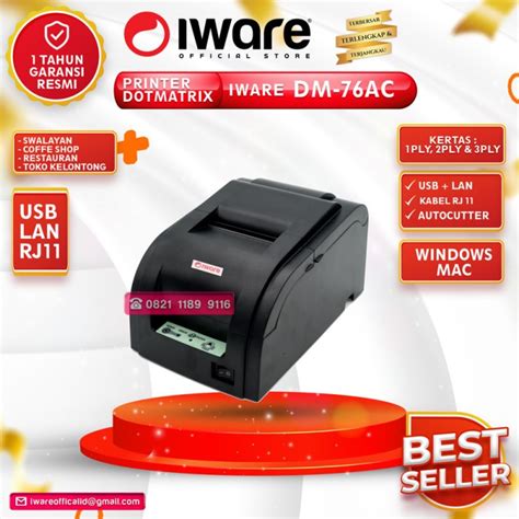 Promo Iware Printer Kasir Dot Matrix Dm Ac Usb Lan Autocutter Rj