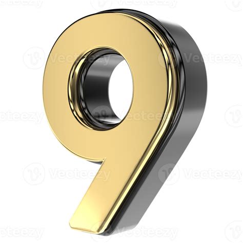 Number Gold 3d Render 24346222 Png