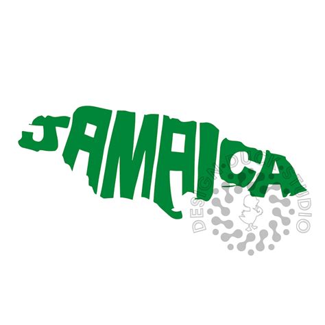 Jamaica Typography Jamaica Map Jamaica Word Art Country Name Inside