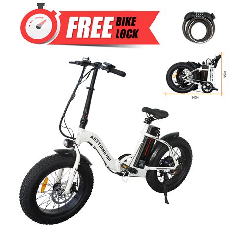 Aostirmotor Folding Electric Bike 20 Inch Fat Tire Electric Bicycle With 500w Motor 36v 13ah