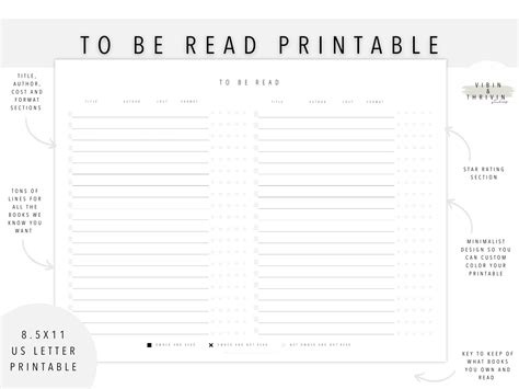 To Be Read List Printable To Be Read Tracker Books Ive Read Trb List