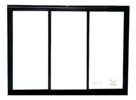 Ventana Módena Aluminio Negro 240x240 Vidrio 4mm 3hojas 3g