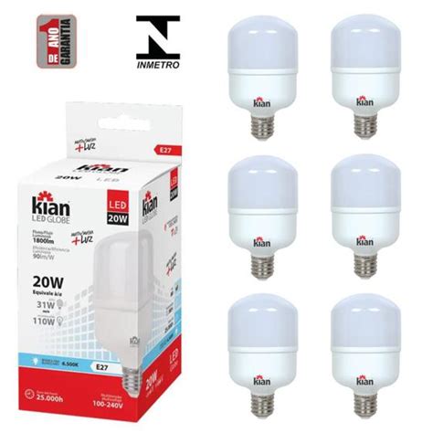 Kit L Mpadas Led Bulbo W Bivolt Alta Potencia Branca Fria K