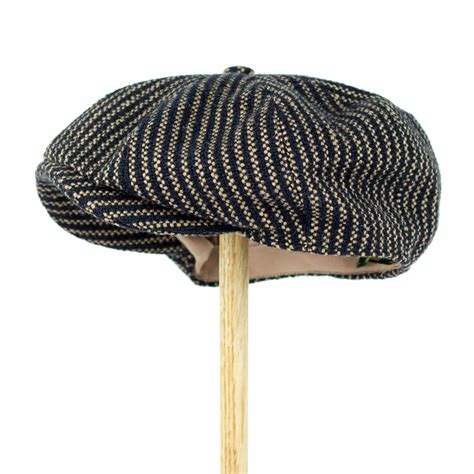 Pinstripe Baker Boy Cap Twool