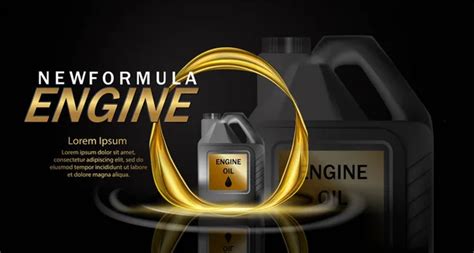 Engine Oil Advertisement Background Vector Illustration With Realistic