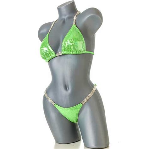 Lime Hologram Competition Bikini