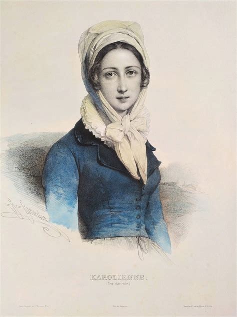 Proantic Austrian Lady Lithograph By Henri Grévedon