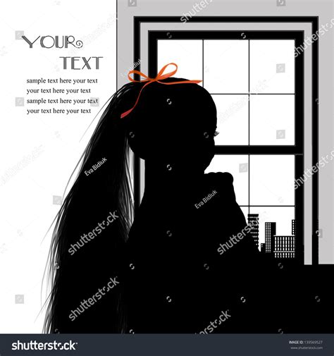 Silhouette Girl Window Stock Illustration 139569527 | Shutterstock