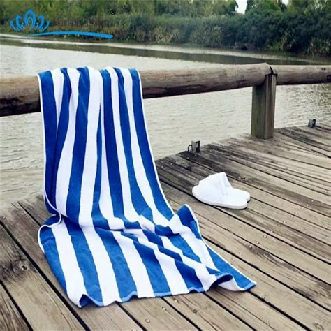 Stripe Beach Towel Wholesale Blue White Striped Beach Cotton Hotel Bath