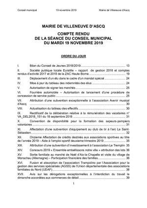 Calam O Novembre Proc S Verbal Du Conseil Municipal