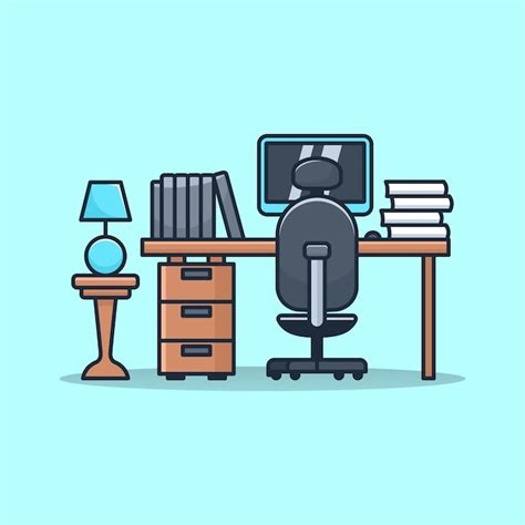 Premium Vector Workplace Illustration Logo