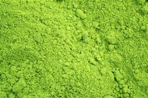 Powdered Green Tea On White Background Premium Photo