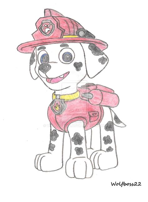 Paw Patrol Marshall Drawing At PaintingValley Explore Collection