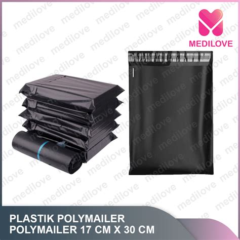 Jual Plastik Polymailer Hitam LDPE 17x30 Isi 100 Pcs Bungkus Plastik