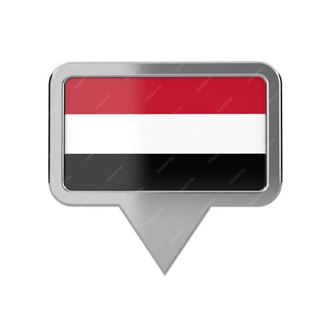 Premium Photo Yemen Flag Location Marker Icon 3d Rendering