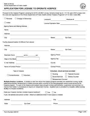 Fillable Online Idph State Il Application For License To Operate