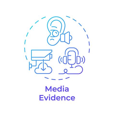 Media Evidence Blue Gradient Concept Icon Digital Forensics Cyber Investigation Round Shape