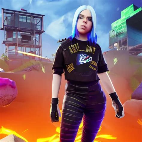 Billie Eilish As A Fortnite Video Game Character Stable Diffusion