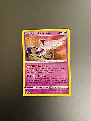 Pokemon Card 063 203 Galarian Articuno Evolving Skies Holo Rare LP