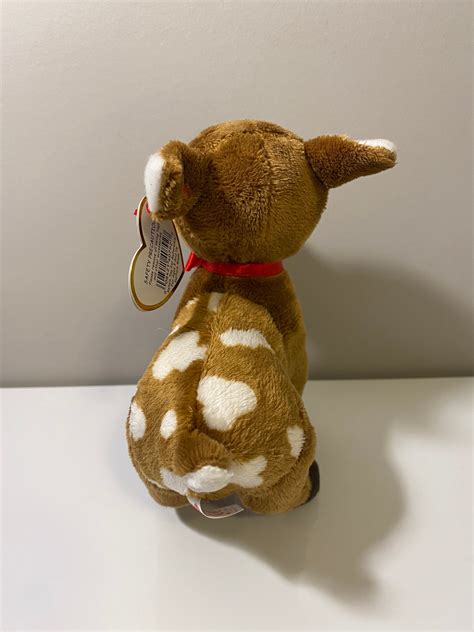 Ty Beanie Baby Chestnut The Reindeer With Red Bow Inch Etsy Canada