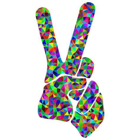 Low Poly Prismatic Peace Sign Silhouette Smoothed Free SVG