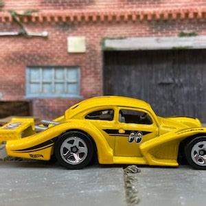 Loose Hot Wheels Vw Volkswagen Kafer Racer Race Car Mooneyes Yellow Livery Etsy