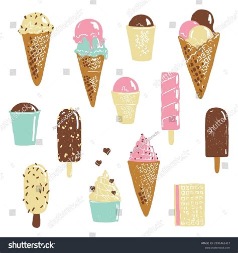 Set Ice Cream Sketch Vector Illustrations Stock Vector (Royalty Free ...