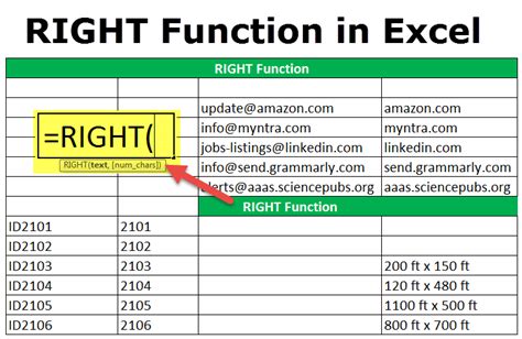 Right Function In Excel Formula Example How To Use