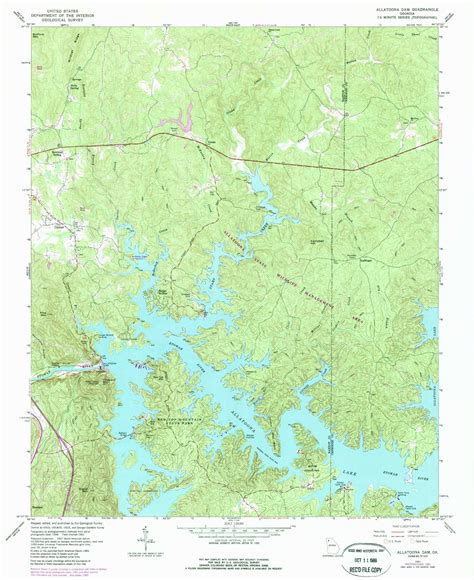 Classic USGS Allatoona Dam Georgia 7.5'x7.5' Topo Map – MyTopo Map Store