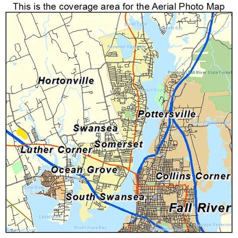 Aerial Photography Map of Somerset, MA Massachusetts